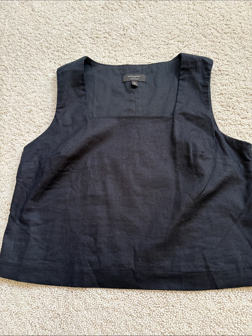 Banana Republic Factory Black Square-Neck Sleeveless Tank